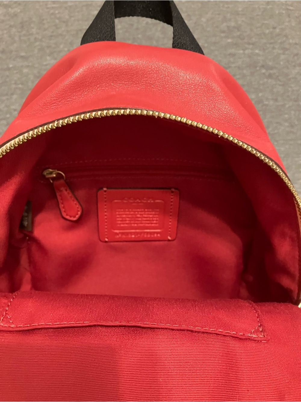 Coach Brown Signature Mini Backpack with Red Trim - Picture 3 of 3